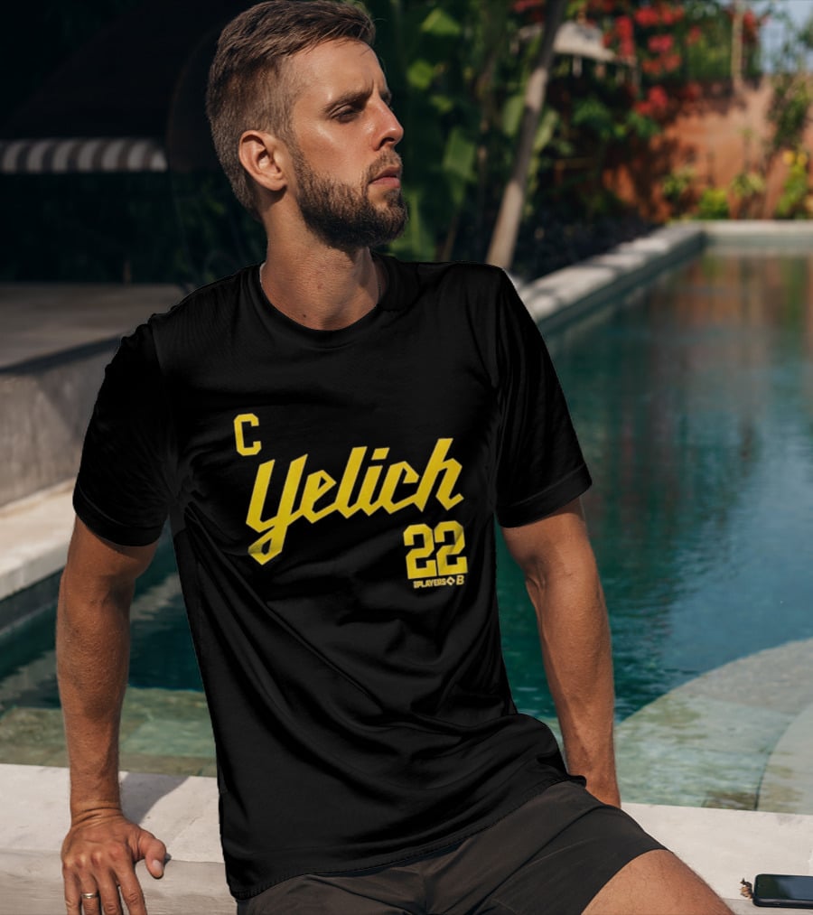 Yelich 22 Captain Players Milwaukee Brewers Baseball MLB T-Shirt