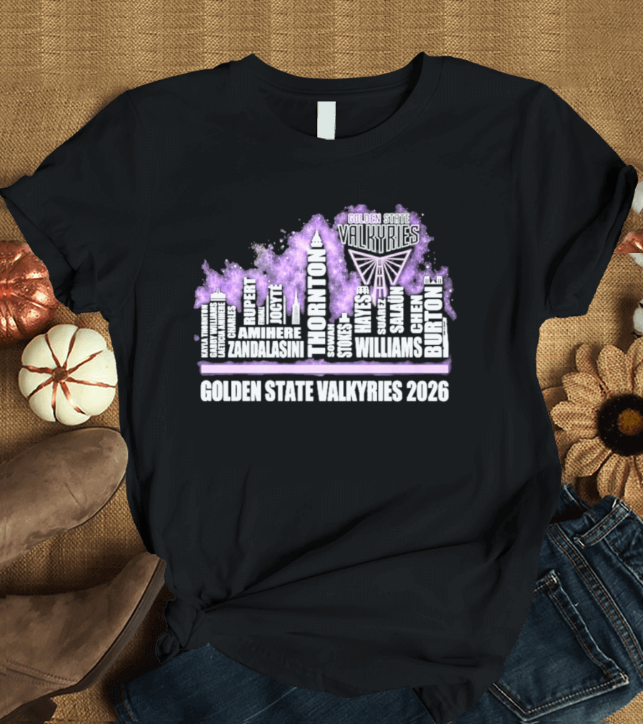 Golden State Valkyries 2026 WNBA Skyline Butterfly T-Shirt