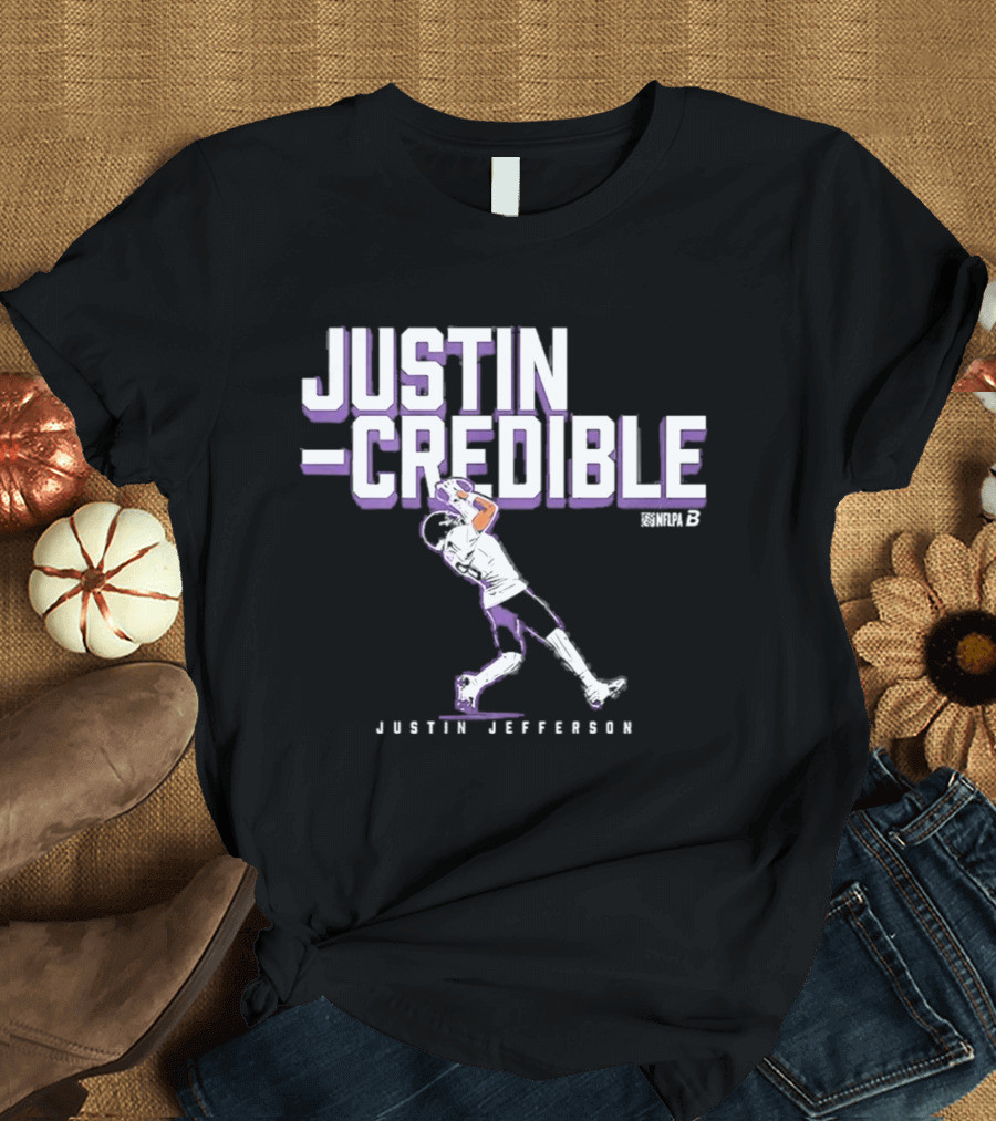 Justin Jefferson Justin Credible Minnesota Vikings Team 18 Football Player T-Shirt