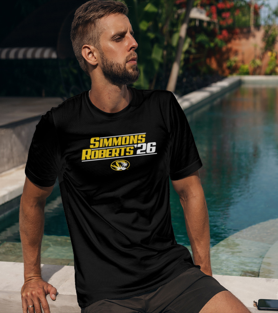 Simmons Roberts '26 Missouri Tigers NCAA Football T-Shirt