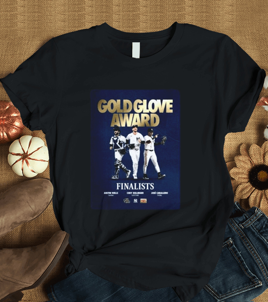 Gold Glove Award Finalists Austin Wells Cody Bellinger José Caballero 2026 Yankees Cubs Mariners T-Shirt