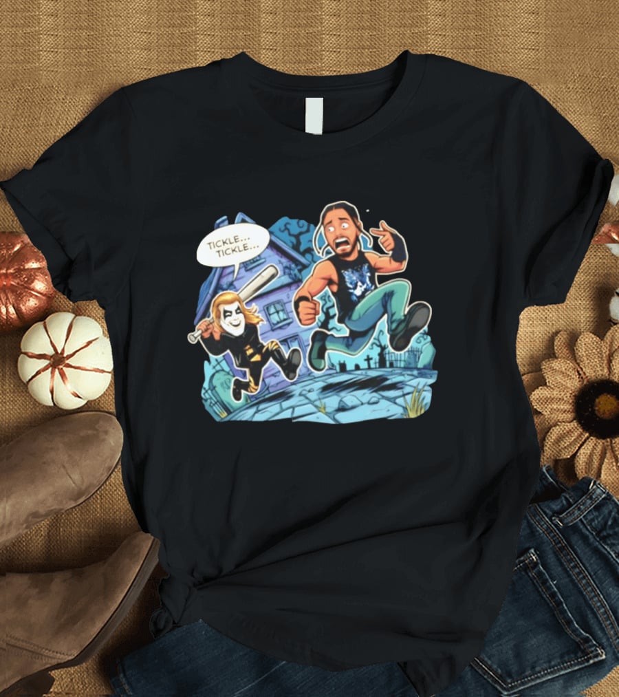 Halloween Cartoon Chase Tucker Remy Tickle Tickle Baseball Bat Haunted House T-Shirt
