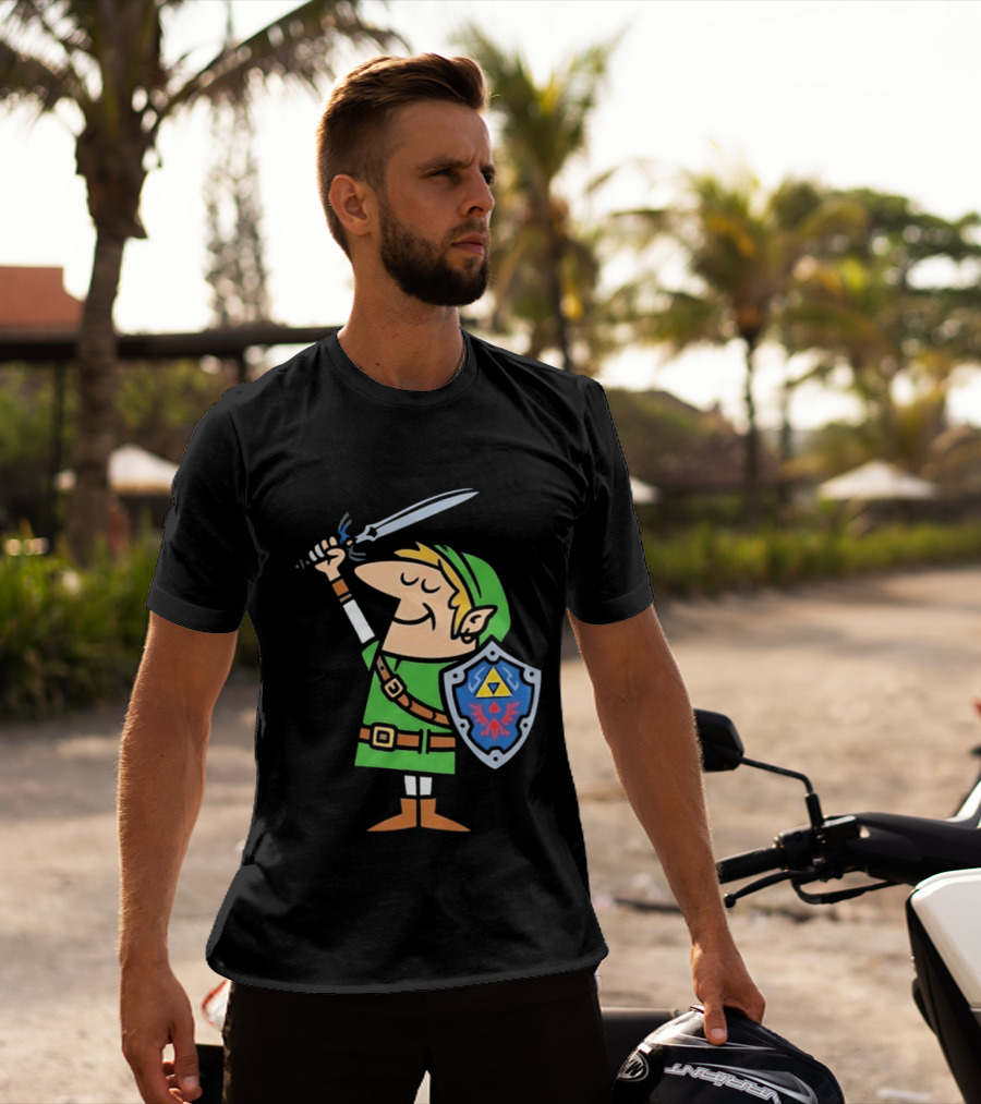 Little Caesars Link Green Zelda Shield Sword T-Shirt