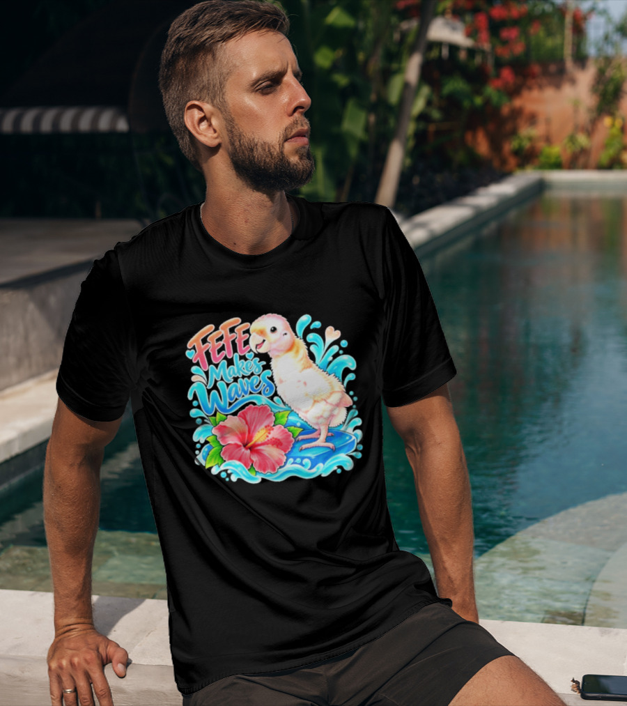 FeFe Makes Waves Parrot Hibiscus Splash Fundraiser T-Shirt