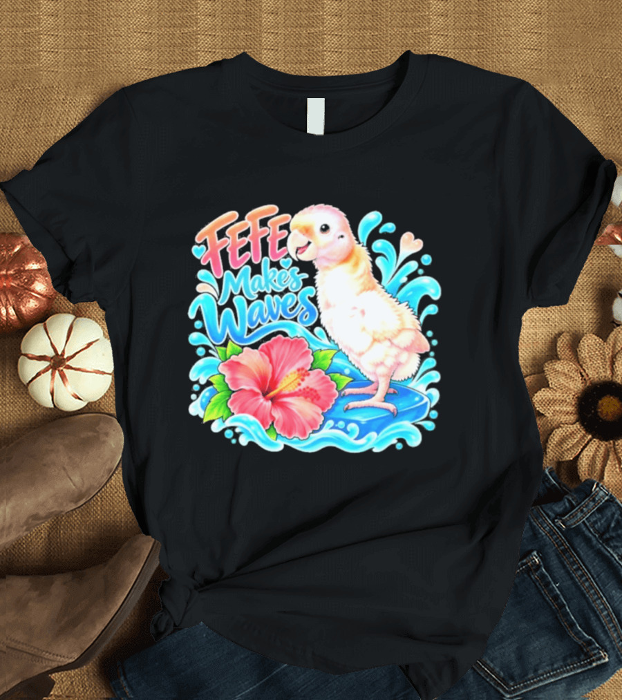 FeFe Makes Waves Parrot Hibiscus Splash Fundraiser T-Shirt