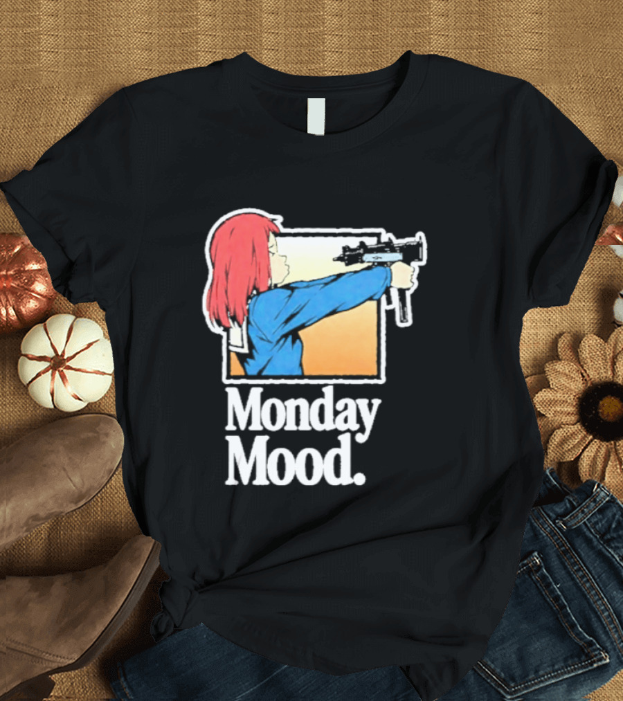 Mamimi Samejima Fooly Cooly Monday Mood Anime Gun Playful Vibe T-Shirt