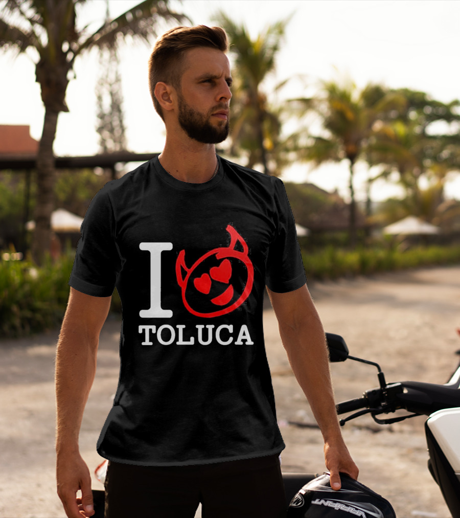 I Love Toluca FC Heart Eyes Devil Emoticon T-Shirt