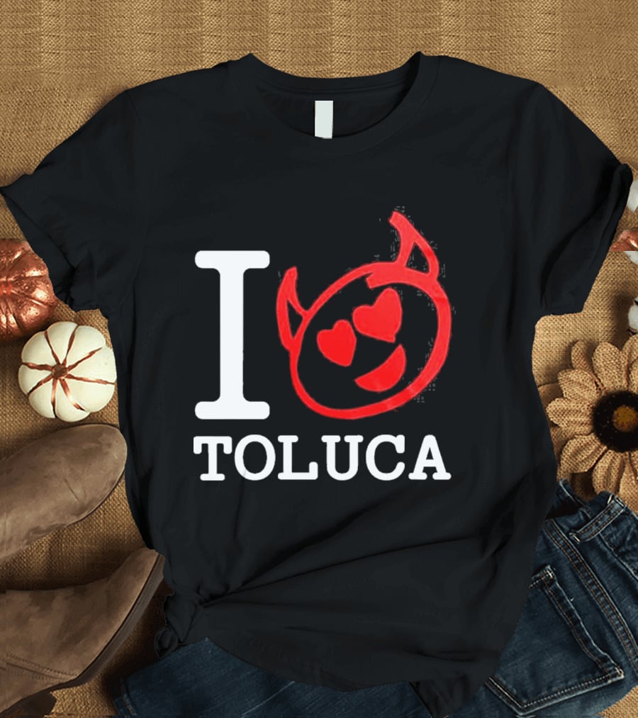 I Love Toluca FC Heart Eyes Devil Emoticon T-Shirt