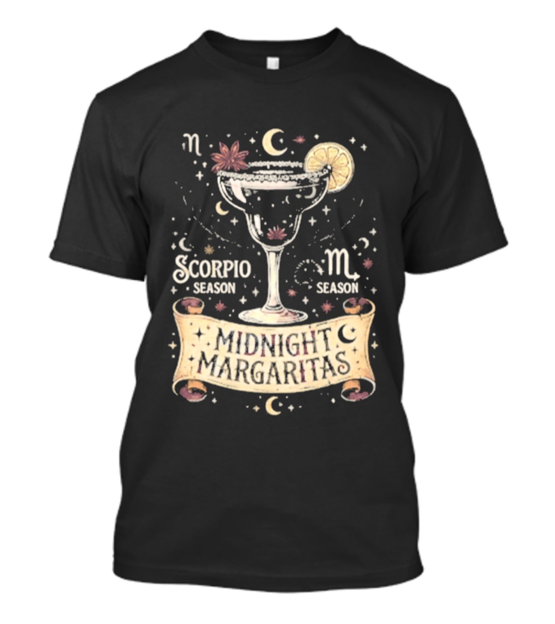 Midnight Margaritas Scorpio Season Zodiac Cocktail Aesthetic T-Shirt
