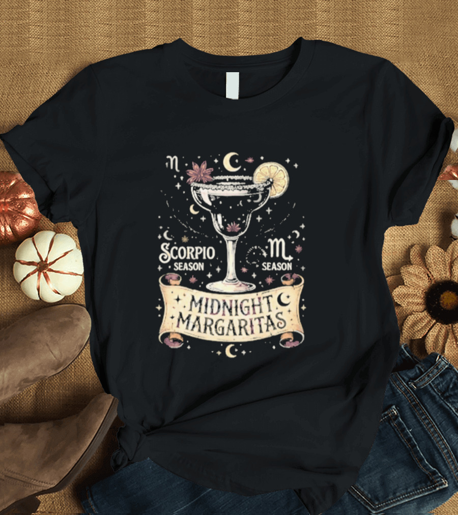 Midnight Margaritas Scorpio Season Zodiac Cocktail Aesthetic T-Shirt