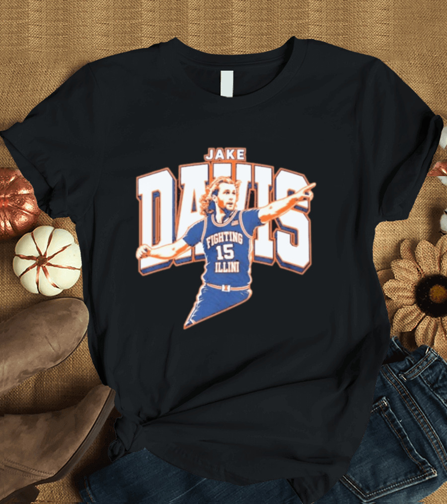 Jake Davis 15 Fighting Illini Basketball T-Shirt