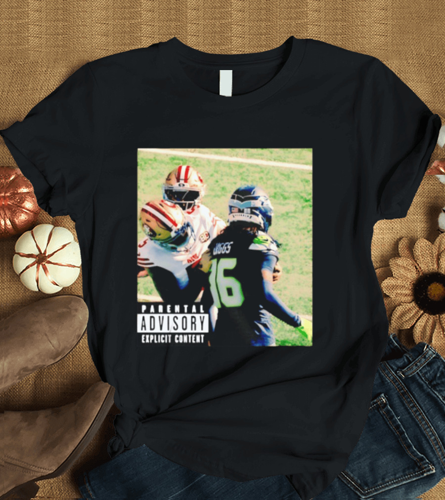 Parental Advisory Explicit Content Mike Evans Vs Trevon Diggs Football Meme T-Shirt