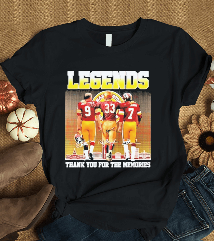 Washington Commanders Legends Thank You For The Memories Skyline Signatures T-Shirt