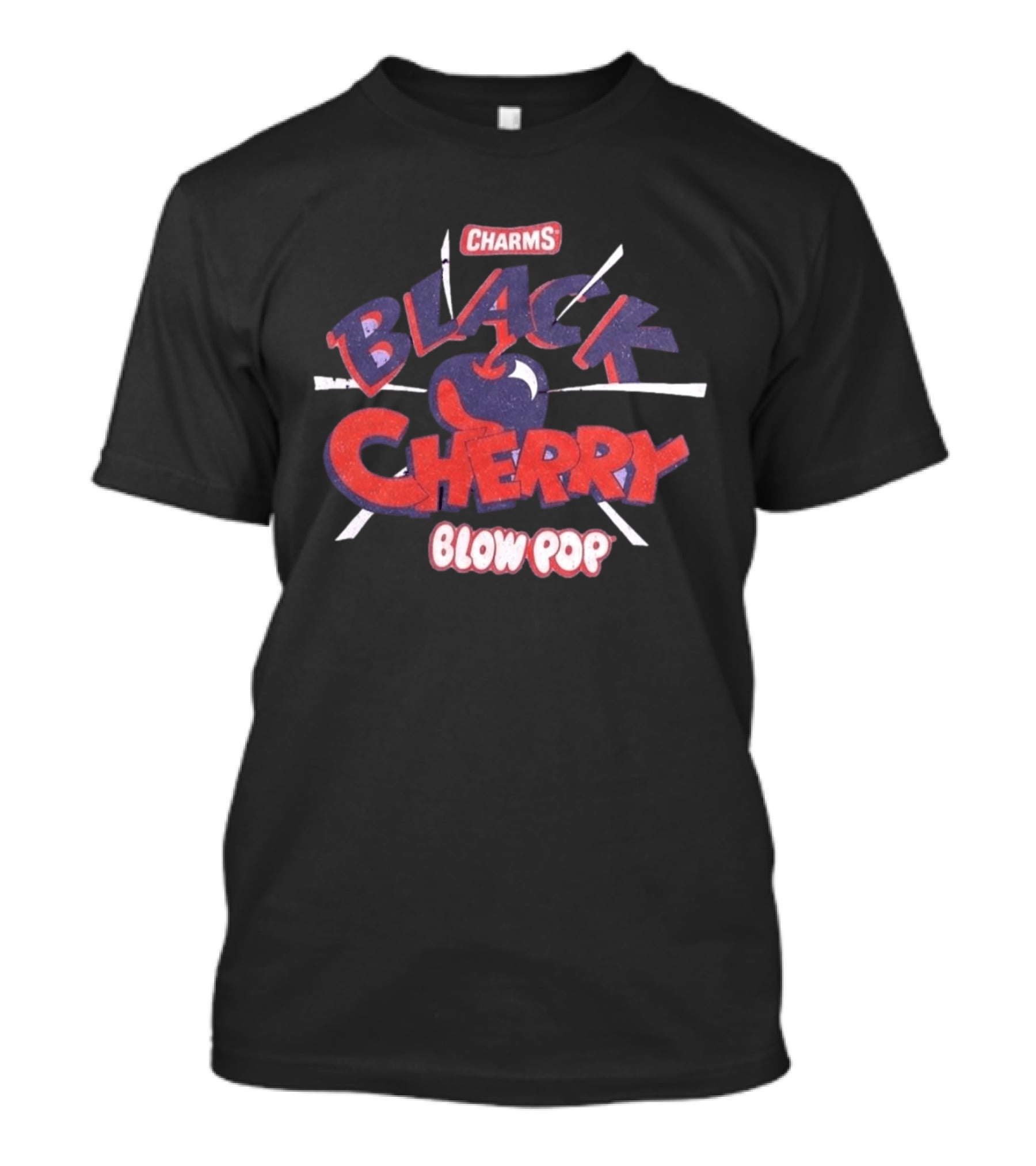 Charms Black Cherry Blow Pop Retro Design Phrases T-Shirt