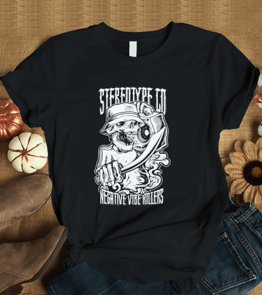 Stereotype Co Negative Vibe Killers Skull Pirate T-Shirt