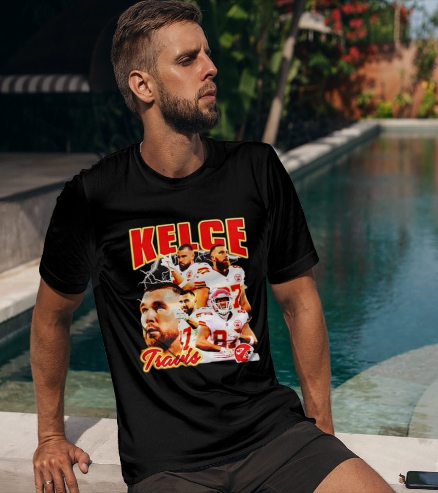 Travis Kelce Kansas City Chiefs Football 90s Bootleg Retro Style Chiefs Football Kelce 87 T-Shirt