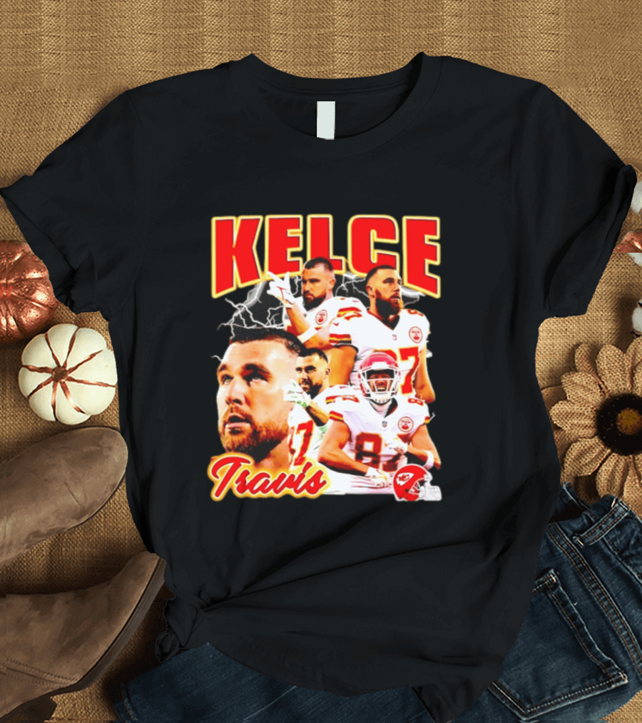 Travis Kelce Kansas City Chiefs Football 90s Bootleg Retro Style Chiefs Football Kelce 87 T-Shirt