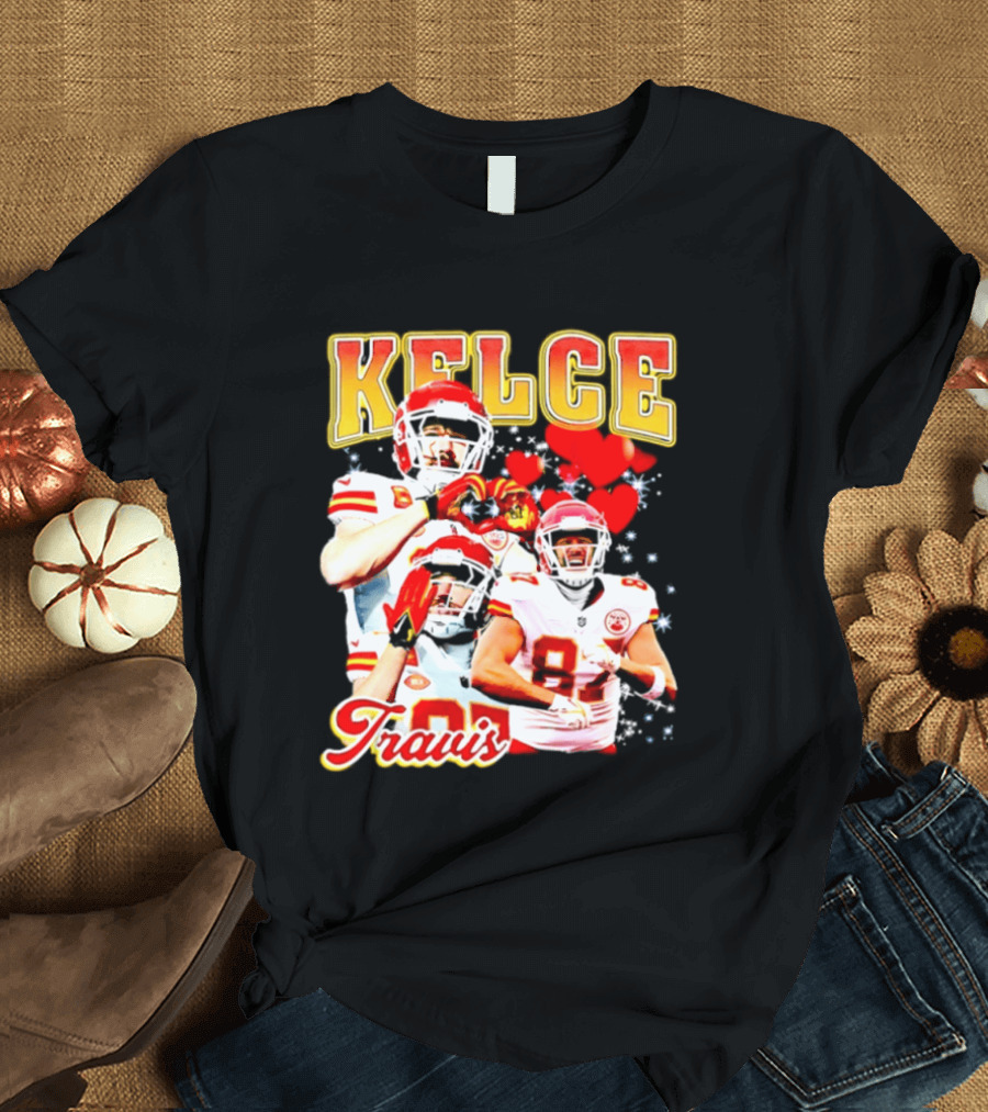 Travis Kelce Kansas City Chiefs Hand Heart Kelce 87 T-Shirt