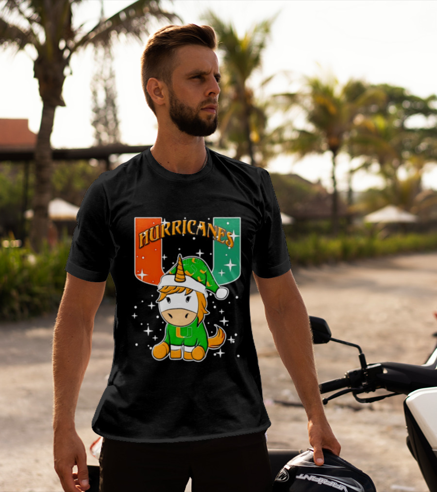 Unicorn Miami Hurricanes NCAA Christmas 2026 T-Shirt
