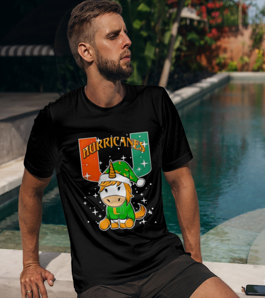 Unicorn Miami Hurricanes NCAA Christmas 2026 T-Shirt