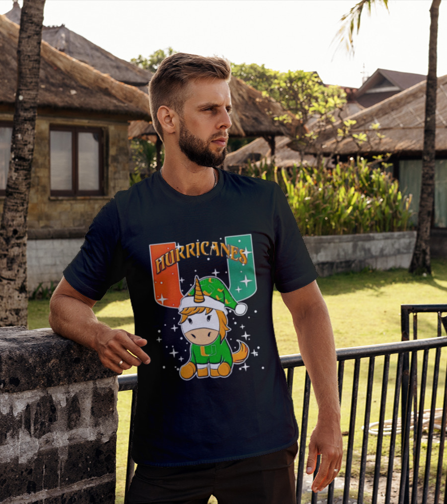 Unicorn Miami Hurricanes NCAA Christmas 2026 T-Shirt