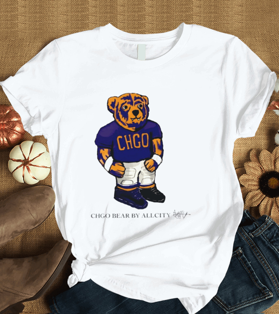 Chicago Bears CHGO Bear By AllCity Football Collaboration T-Shirt