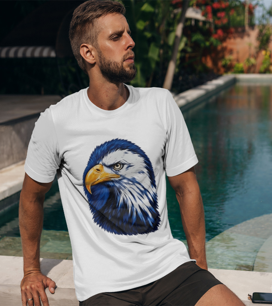 Daisy Edgar Jones Eagle Raglan Blue And White Bird T-Shirt