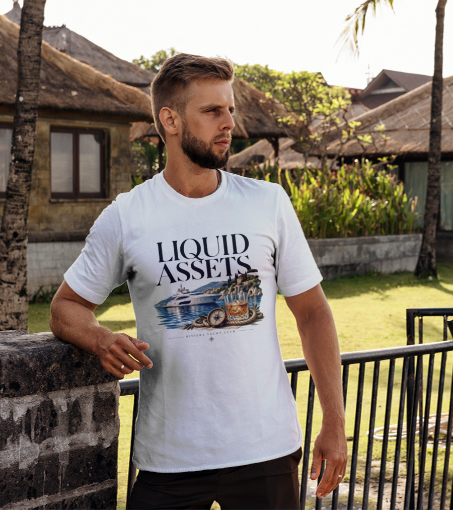 Liquid Assets Yacht Club Ferretti Custom Line Riviera Sailing T-Shirt