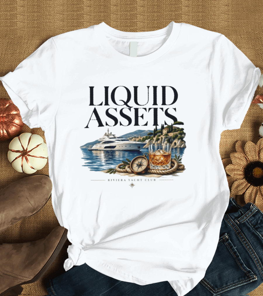 Liquid Assets Yacht Club Ferretti Custom Line Riviera Sailing T-Shirt