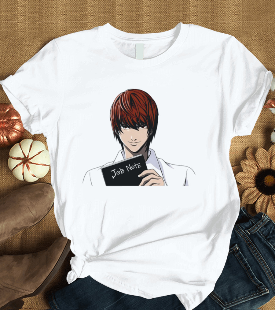 Job Note Parody Light Yagami Character Anime Manga T-Shirt