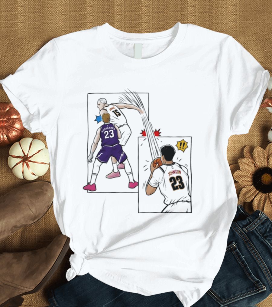 Nikola Jokic Denver Nuggets NBA Comic Swanson 23 Basketball Action T-Shirt