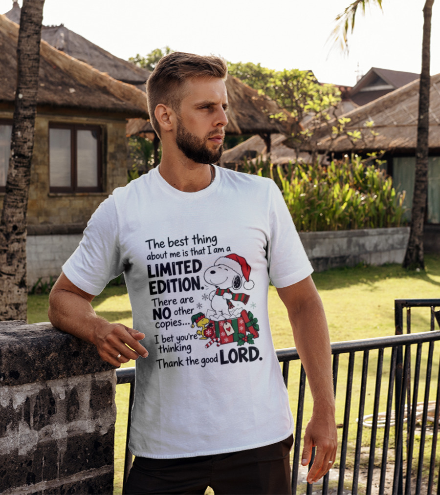 Snoopy Christmas Limited Edition Thank The Good Lord T-Shirt