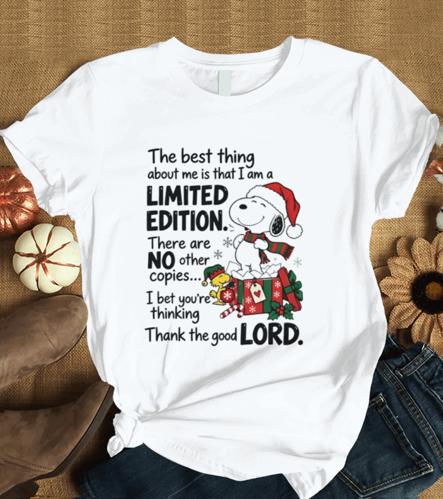 Snoopy Christmas Limited Edition Thank The Good Lord T-Shirt