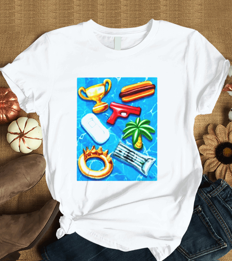 The Wynwood Walls Shop Store Leon Keer Trophy Hotdog Palm Gun Newspaper Seven Sins T-Shirt