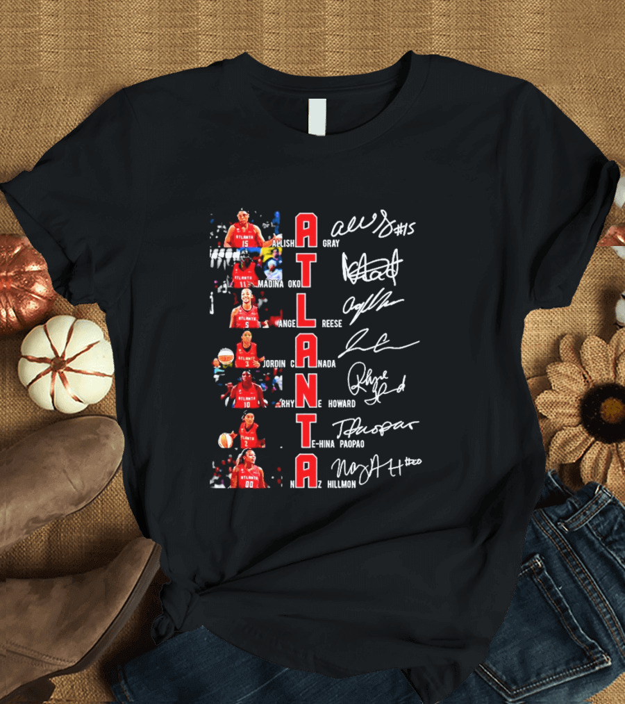 Atlanta Dream WNBA Players Autographs Vertical Basketball Atlanta T-Shirt