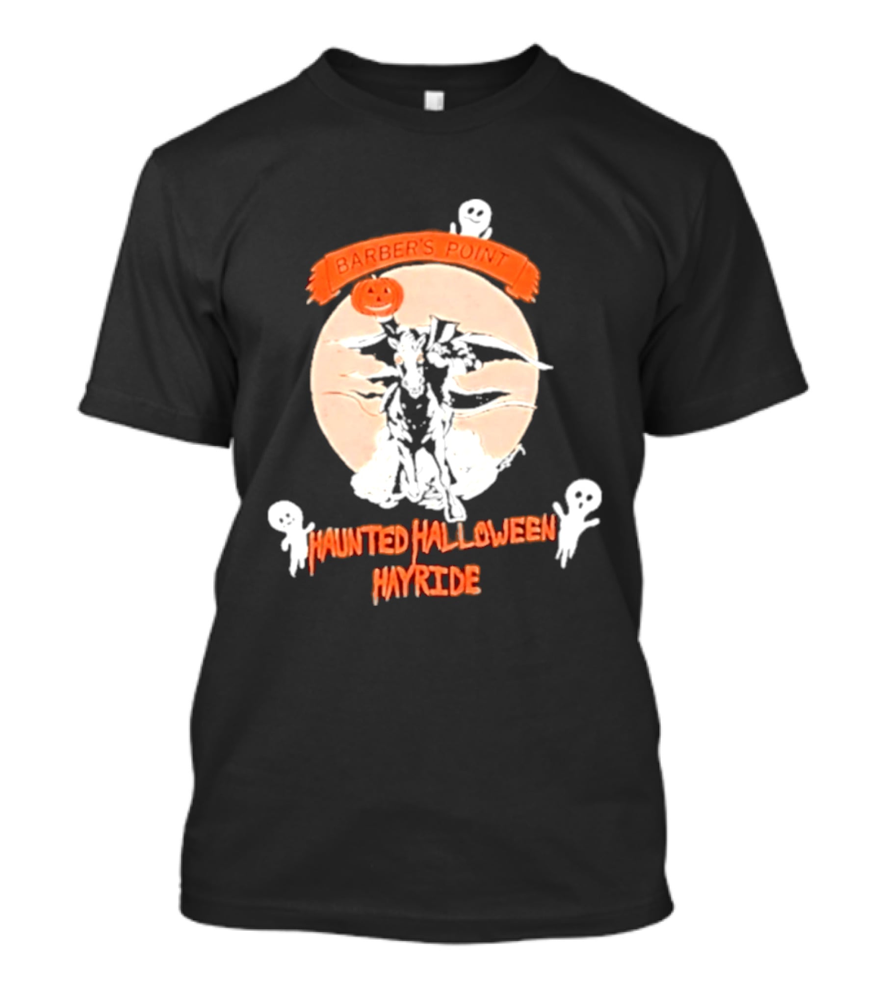 Barber's Point Haunted Halloween Hayride 2026 Pumpkin Ghosts T-Shirt