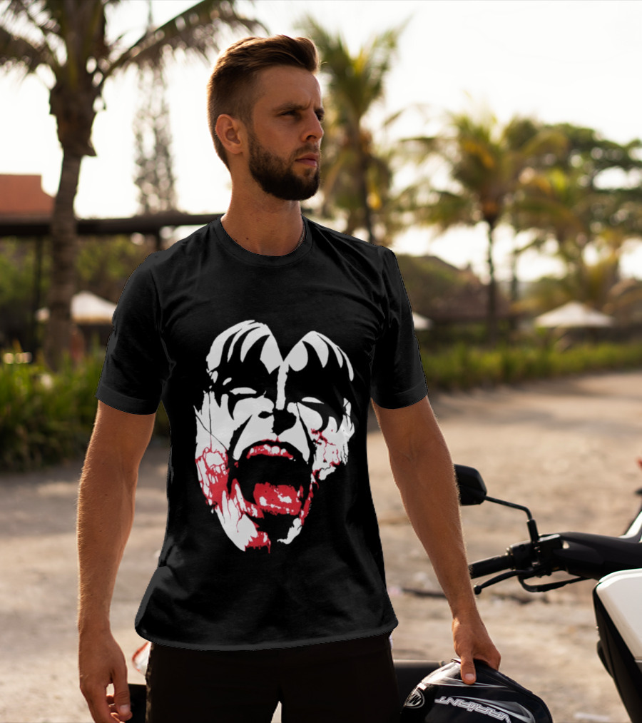 Kiss Halloween 2026 Bloody Demon Face T-Shirt