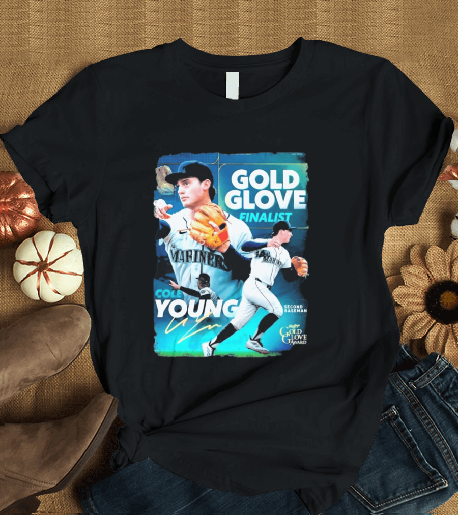 Cole Young Mariners Second Baseman Gold Glove Finalist T-Shirt