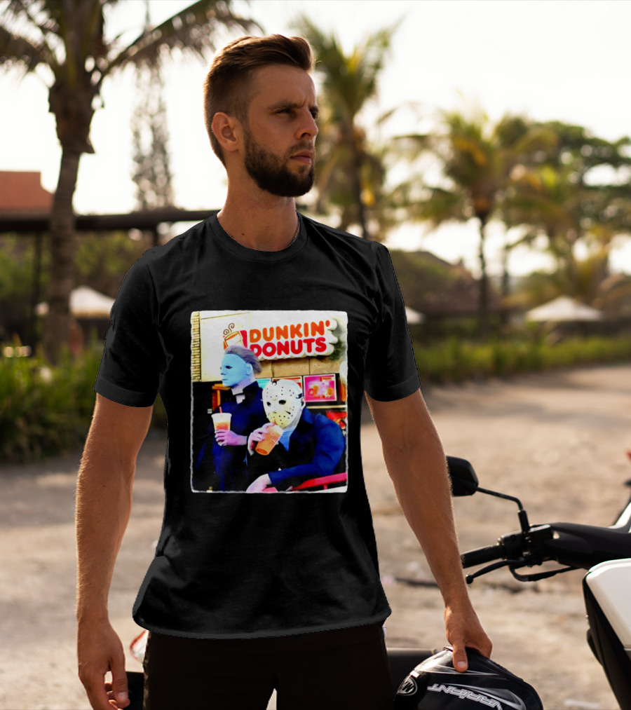 Dunkin Donuts Halloween 2026 Michael Myers Jason Voorhees Meme T-Shirt
