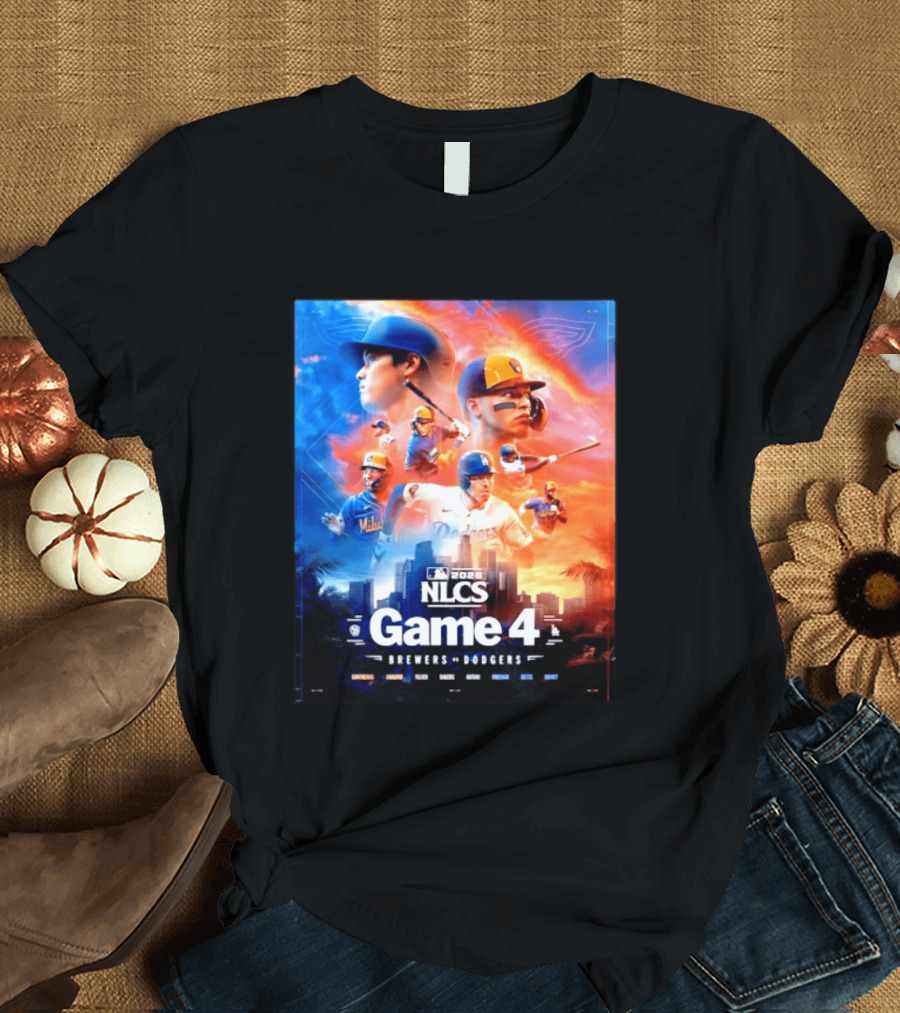 2026 NLCS Game 4 Milwaukee Brewers Vs Los Angeles Dodgers Baseball Matchup T-Shirt