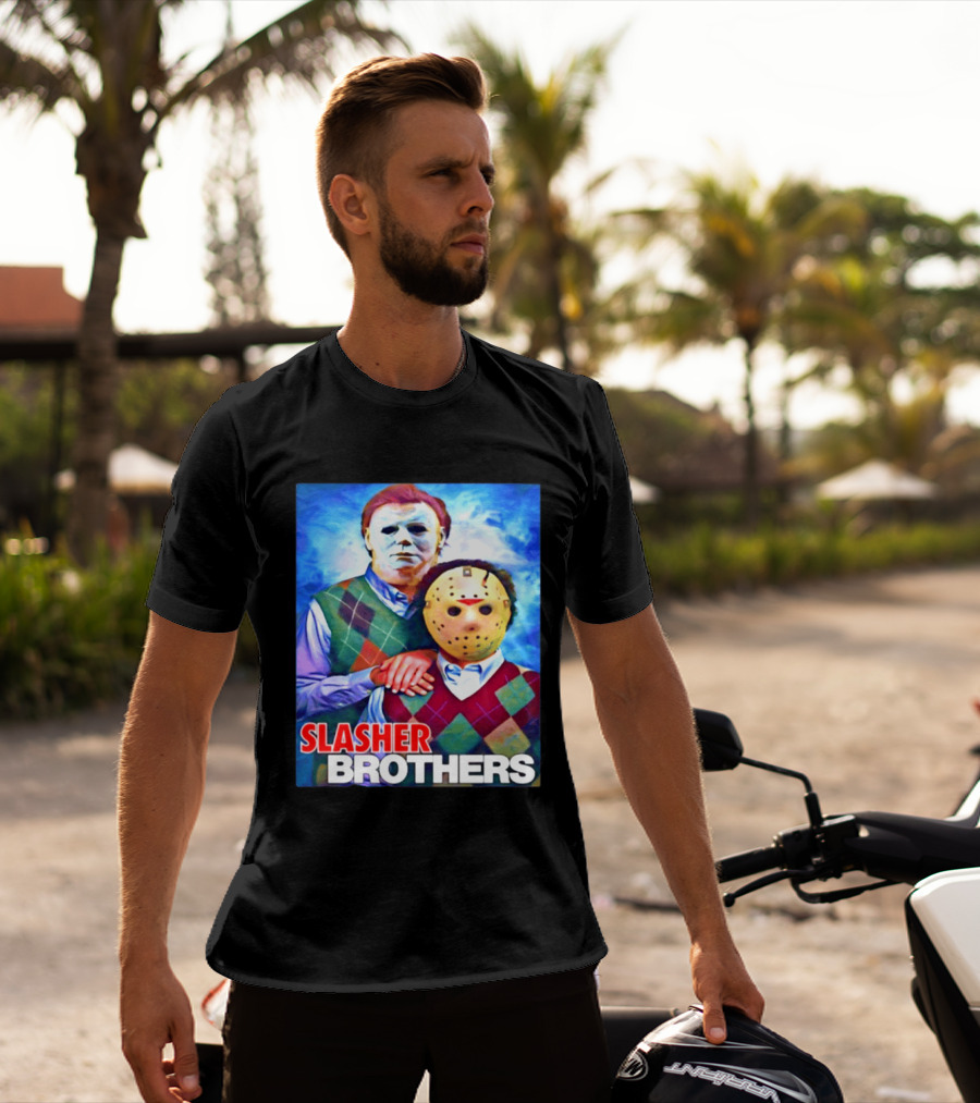 Slasher Brothers Michael Myers Jason Voorhees Halloween Meme 2026 T-Shirt