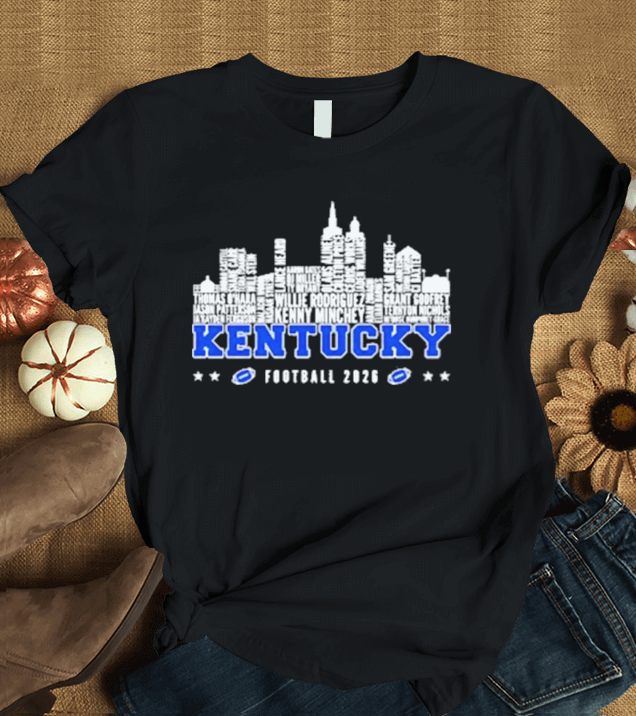 Kentucky Wildcats Football 2026 Skyline City Name T-Shirt