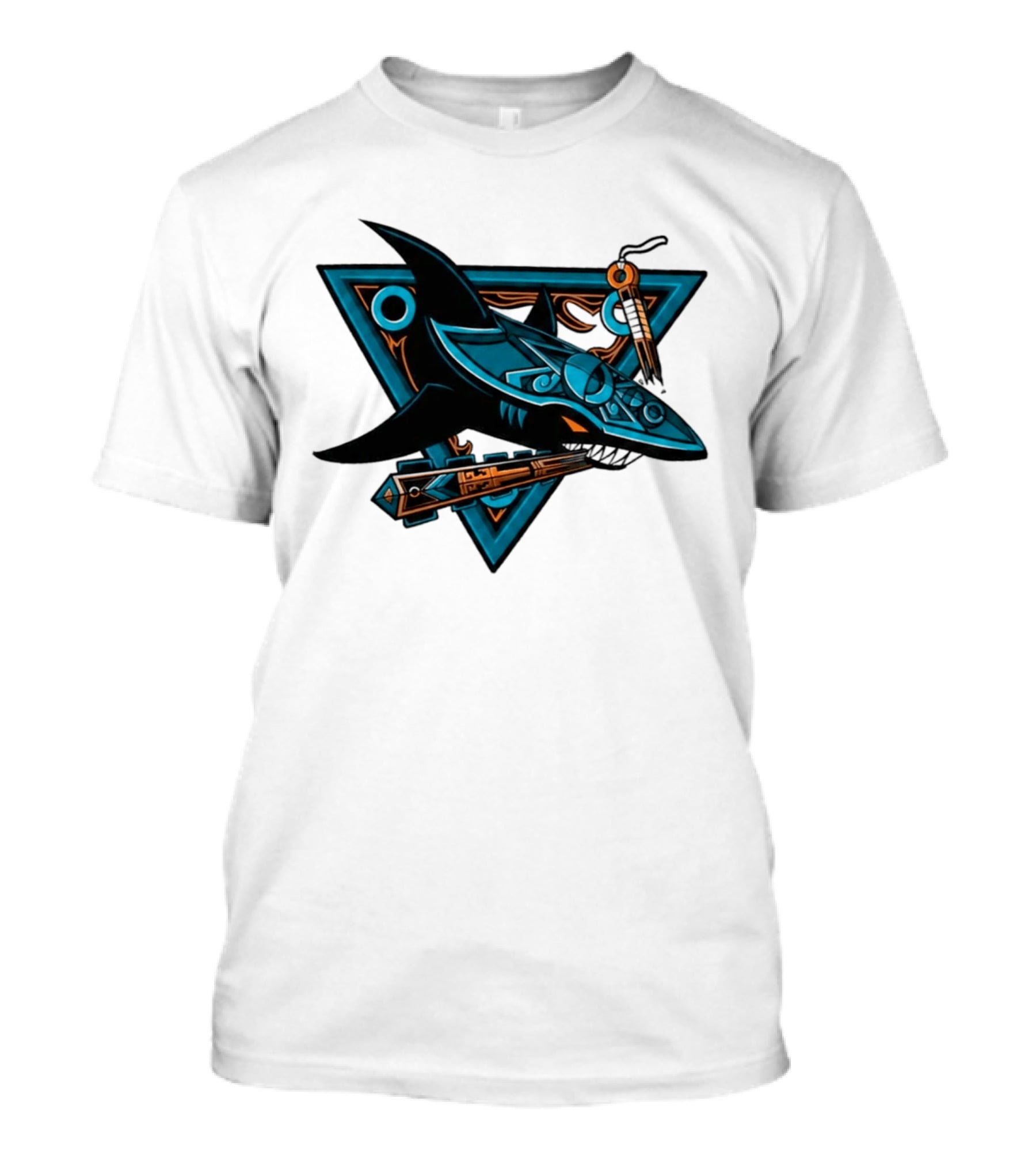 2026 San Jose Sharks Los Tiburones Geometric Tribal T-Shirt