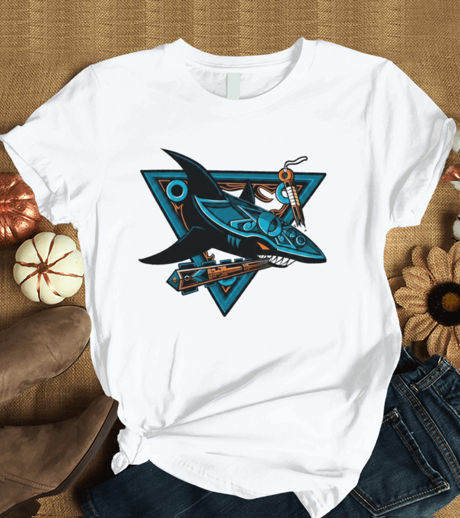 2026 San Jose Sharks Los Tiburones Geometric Tribal T-Shirt