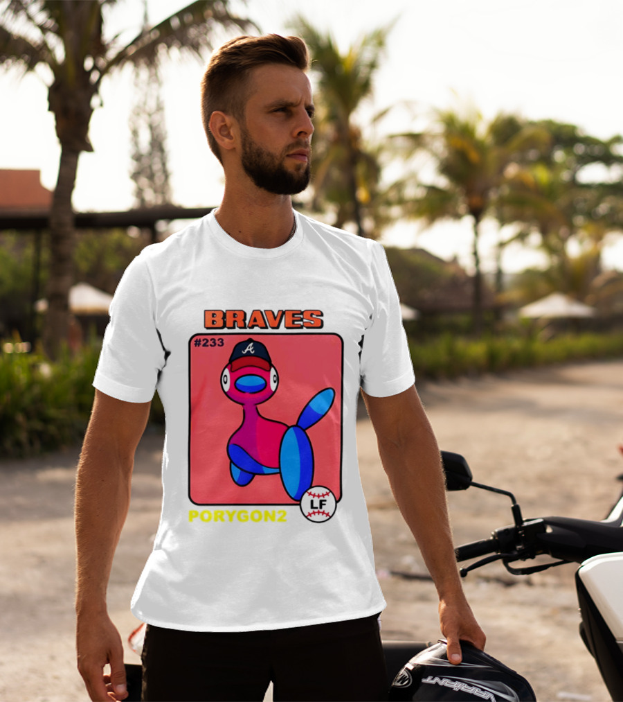 BRAVES Porygon2 Pokemon Crossover #233 LF Baseball Cap T-Shirt