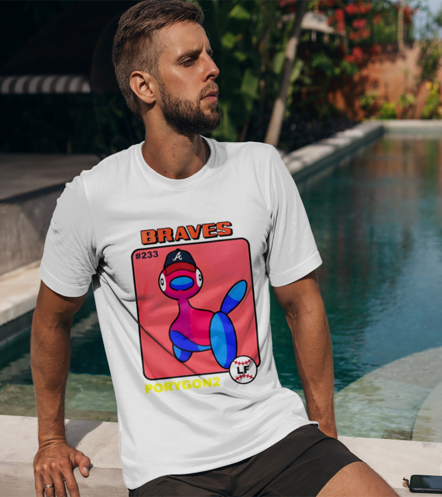 BRAVES Porygon2 Pokemon Crossover #233 LF Baseball Cap T-Shirt