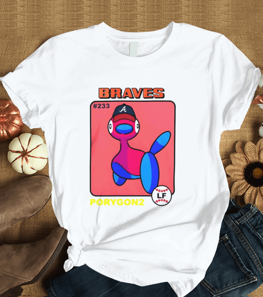 BRAVES Porygon2 Pokemon Crossover #233 LF Baseball Cap T-Shirt