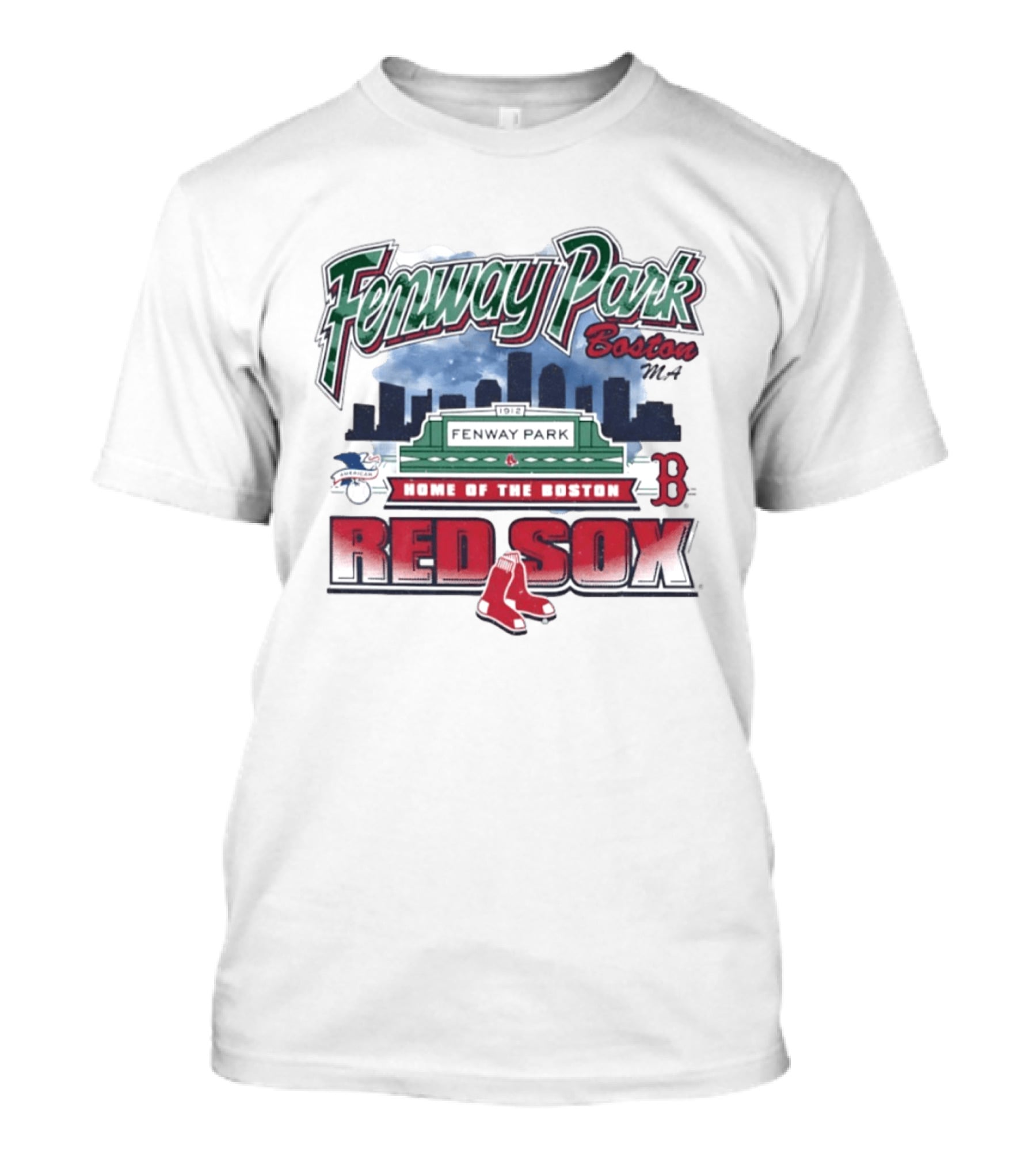 Fenway Park Boston 1912 Home Of The Boston Red Sox MLB Skyline T-Shirt