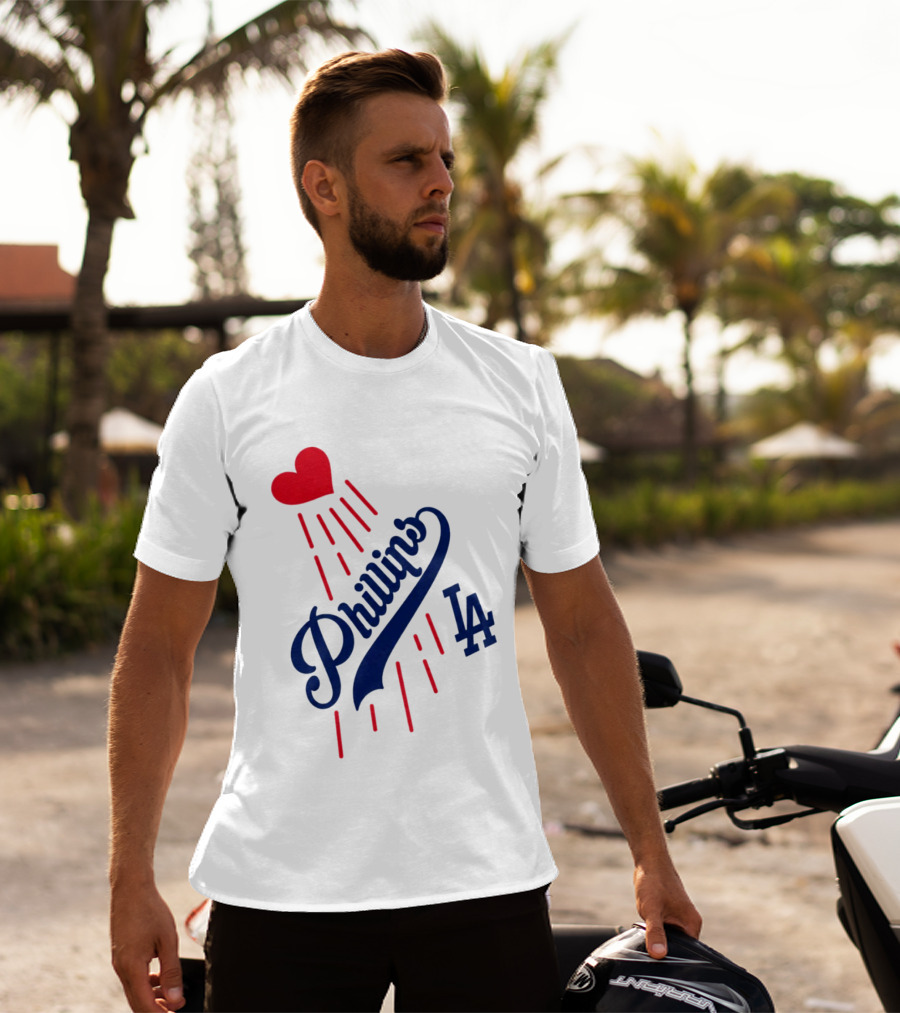 Phillies LA Love Heart Dodgers 14 T-Shirt