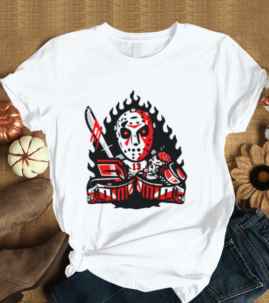 Jason Voorhees 13 Hockey Mask Friday The 13th Sports Horror T-Shirt